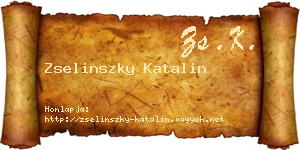 Zselinszky Katalin névjegykártya